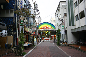 蒲田駅へと続く商店街